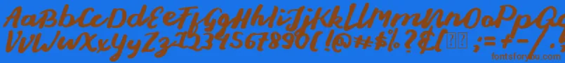 Stay Young Font Font – Brown Fonts on Blue Background