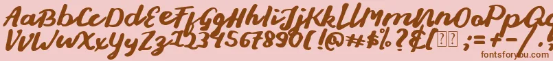 フォントStay Young Font – ピンクの背景に茶色のフォント