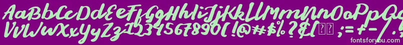 Stay Young Font Font – Green Fonts on Purple Background