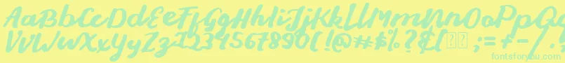 Fonte Stay Young Font – fontes verdes em um fundo amarelo