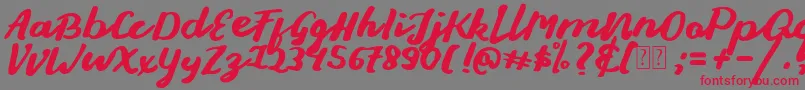 Stay Young Font Font – Red Fonts on Gray Background