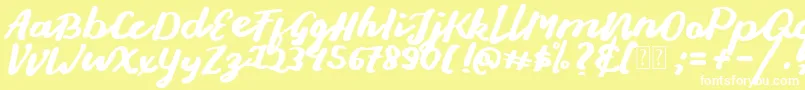 Fonte Stay Young Font – fontes brancas em um fundo amarelo