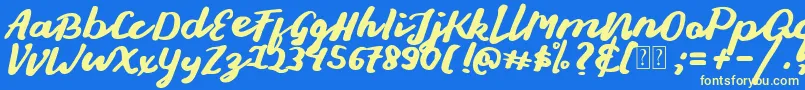 Stay Young Font Font – Yellow Fonts on Blue Background