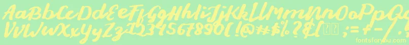 Stay Young Font Font – Yellow Fonts on Green Background