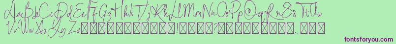 StayOntheway Font – Purple Fonts on Green Background