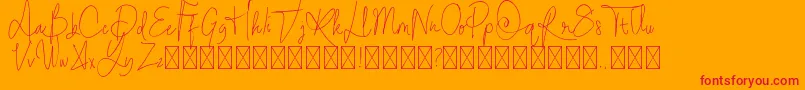 StayOntheway Font – Red Fonts on Orange Background