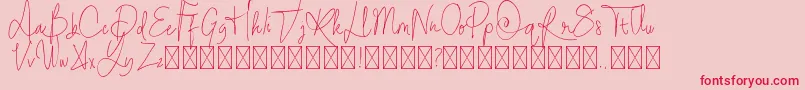 StayOntheway Font – Red Fonts on Pink Background