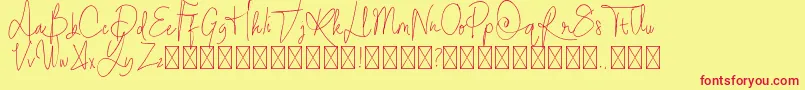 StayOntheway Font – Red Fonts on Yellow Background