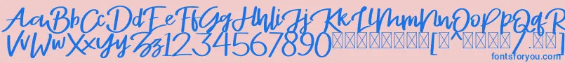 Stayrlight Demo-Schriftart – Blaue Schriften auf rosa Hintergrund