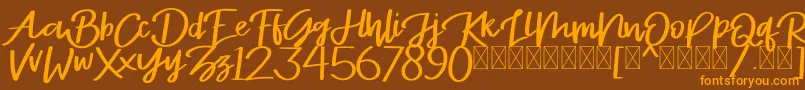 Stayrlight Demo Font – Orange Fonts on Brown Background