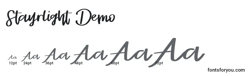 Stayrlight Demo Font Sizes