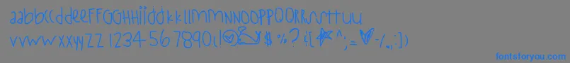 フォントStayStrong – 灰色の背景に青い文字