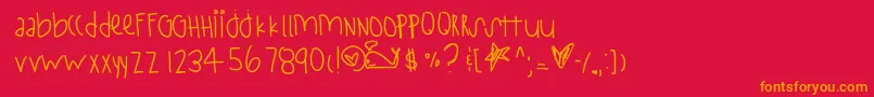 fuente StayStrong – Fuentes Naranjas Sobre Fondo Rojo