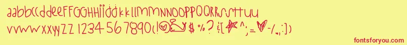 StayStrong Font – Red Fonts on Yellow Background