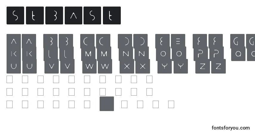 Stbast   (141926) Font – alphabet, numbers, special characters
