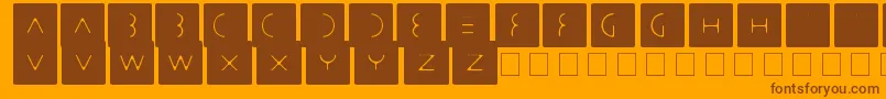 Fonte stbast   – fontes marrons em um fundo laranja