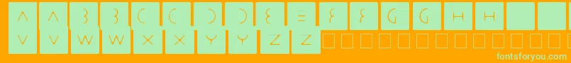 Czcionka stbast   – zielone czcionki na pomarańczowym tle