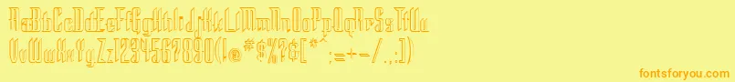 フォントSTC      – オレンジの文字が黄色の背景にあります。