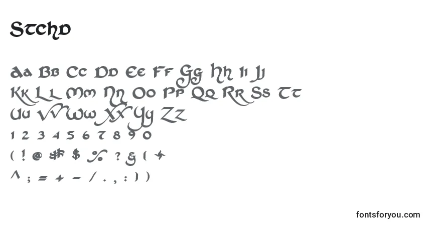 Czcionka Stchd    (141928) – alfabet, cyfry, specjalne znaki