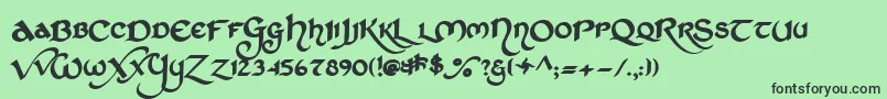 Stchd    Font – Black Fonts on Green Background
