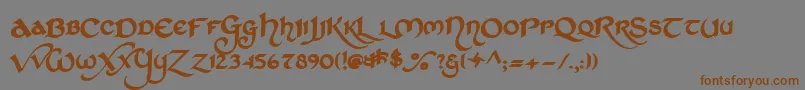 Stchd    Font – Brown Fonts on Gray Background