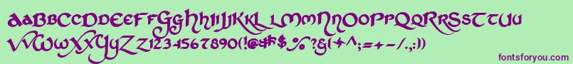 Stchd    Font – Purple Fonts on Green Background