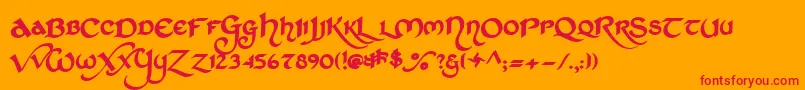 Stchd    Font – Red Fonts on Orange Background