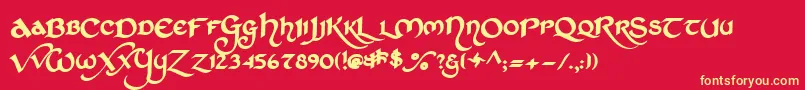 Stchd    Font – Yellow Fonts on Red Background