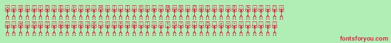 CueRegular Font – Red Fonts on Green Background