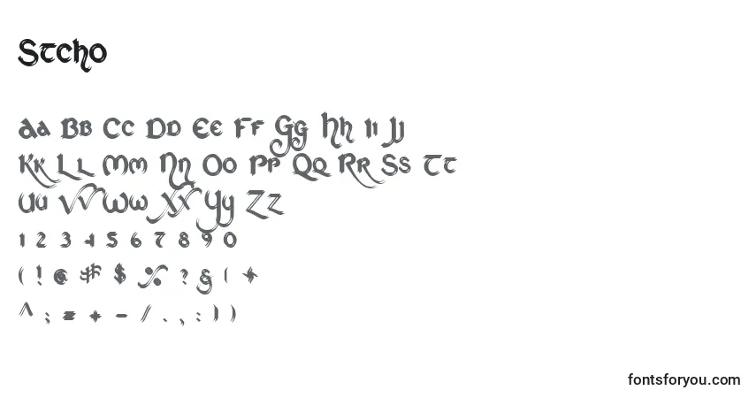 A fonte Stcho    (141931) – alfabeto, números, caracteres especiais