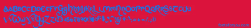 Stcho    Font – Blue Fonts on Red Background