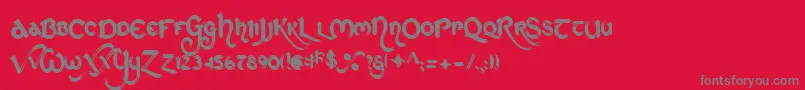 Stcho    Font – Gray Fonts on Red Background