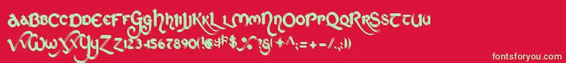 Stcho    Font – Green Fonts on Red Background