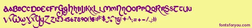 Stcho    Font – Purple Fonts on Yellow Background