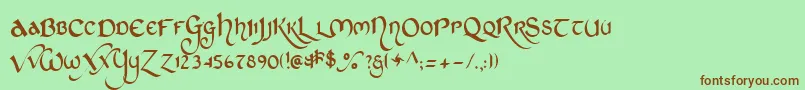 Stcht    Font – Brown Fonts on Green Background