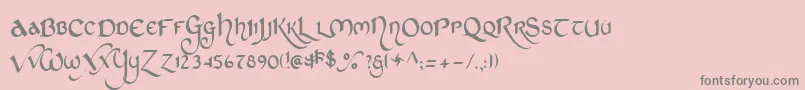 フォントStcht    – ピンクの背景に灰色の文字