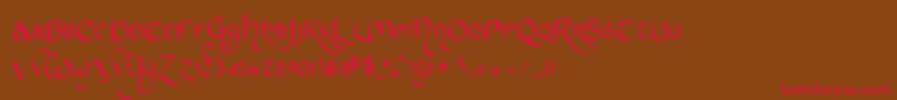Stcht    Font – Red Fonts on Brown Background