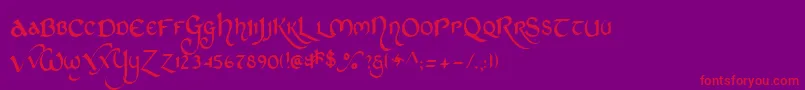 Stcht    Font – Red Fonts on Purple Background