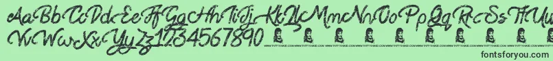 Steady Rain Font – Black Fonts on Green Background