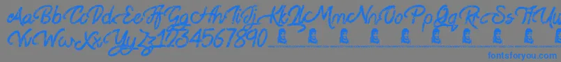 Steady Rain Font – Blue Fonts on Gray Background