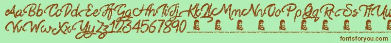 Steady Rain Font – Brown Fonts on Green Background