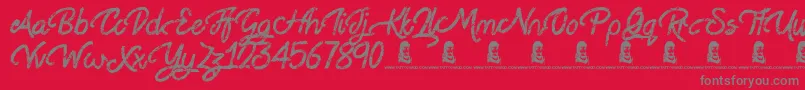 Steady Rain Font – Gray Fonts on Red Background