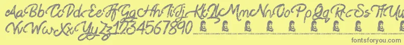 Steady Rain Font – Gray Fonts on Yellow Background