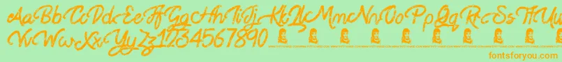 Steady Rain Font – Orange Fonts on Green Background
