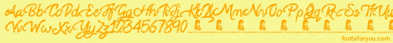 Steady Rain Font – Orange Fonts on Yellow Background