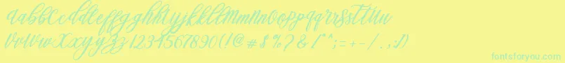 Steady Font – Green Fonts on Yellow Background