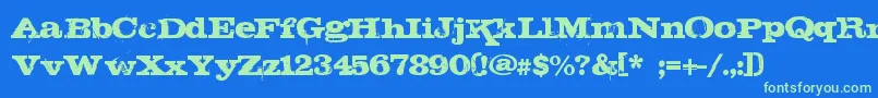 STEAK Font – Green Fonts on Blue Background