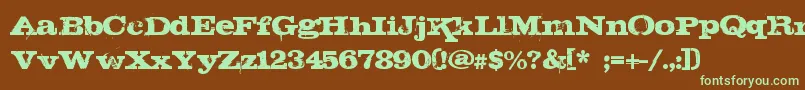 STEAK Font – Green Fonts on Brown Background