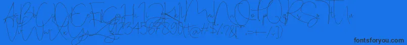 Czcionka Stealletto – czarne czcionki na niebieskim tle