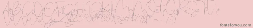 フォントStealletto – ピンクの背景に灰色の文字